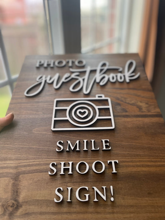 Photo Guestbook wedding sign 3D style
