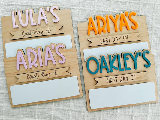 Mini First/Last Day of School Erasable Boards