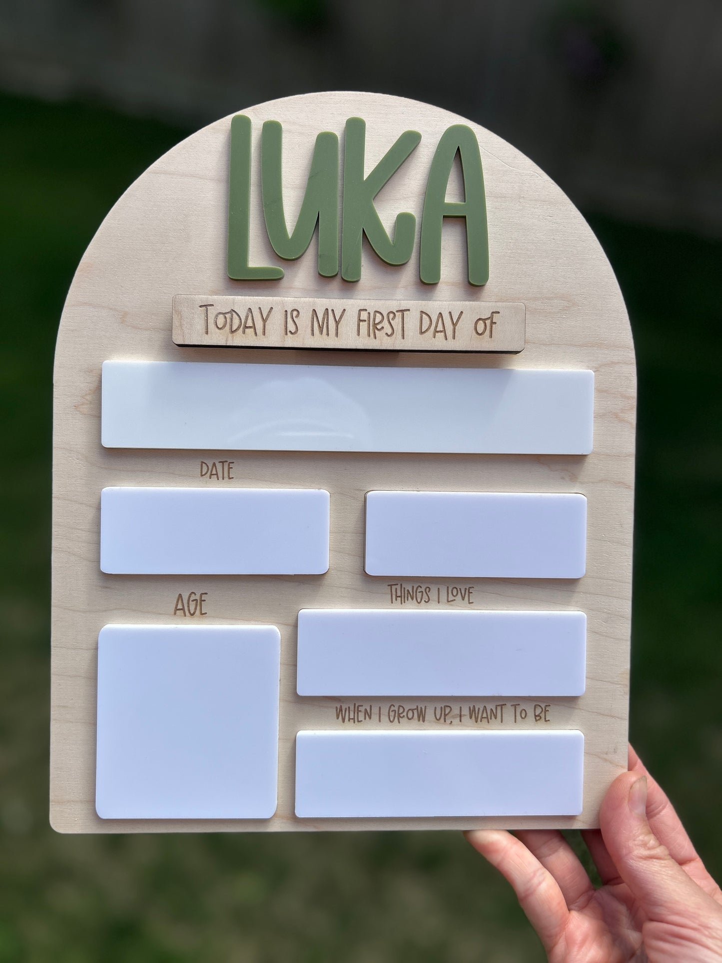 Classic style dome First Day/Last Day of school reusable board