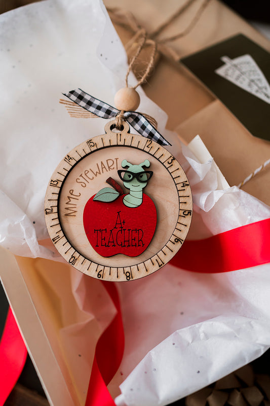 A+ Teacher Apple Personalized ornament