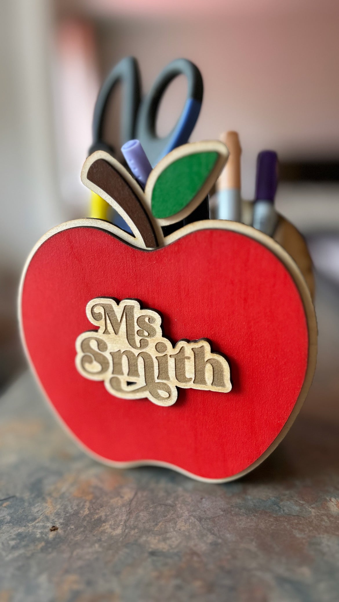 Apple Themed Pencil Organizer