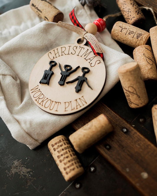Christmas workout plan ornament