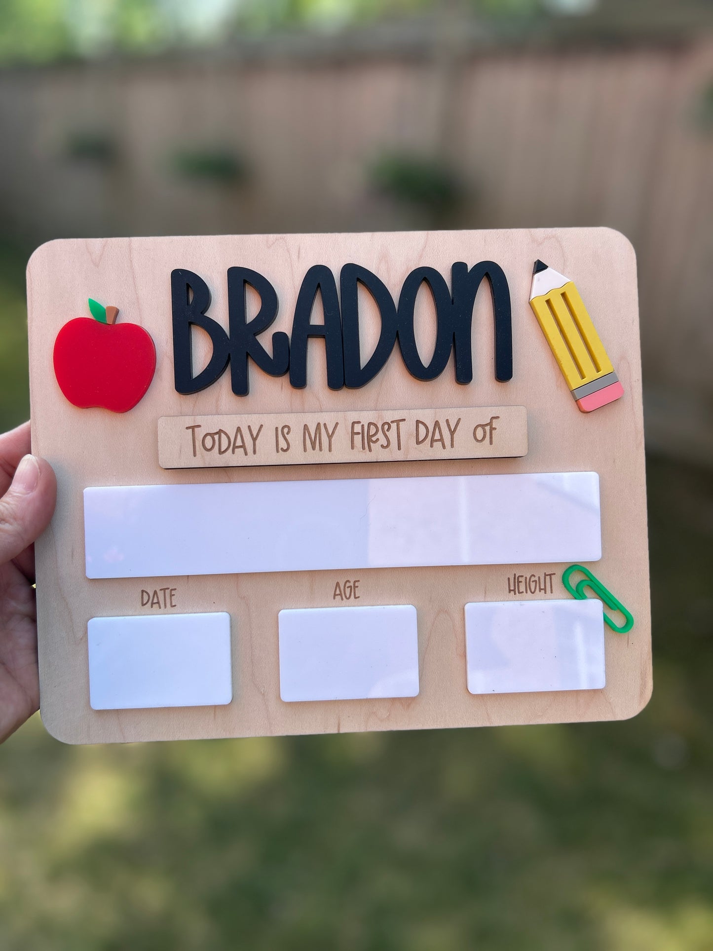 First/Last of Day of School-Apple, Pencil Theme