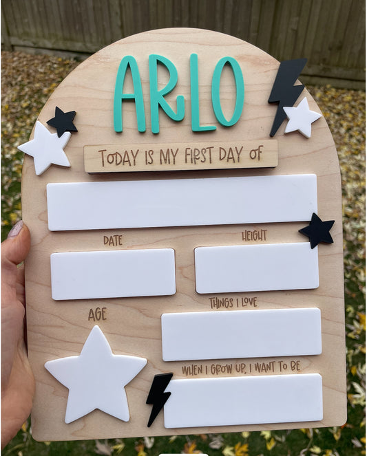 Personalized First Day of School Sign (Star theme)