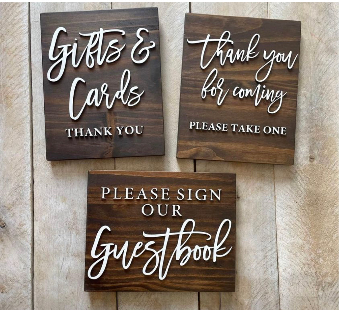 Wedding signage 3D style