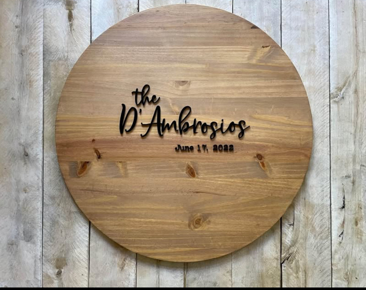 Wedding Guest Book Alternative Wood Round