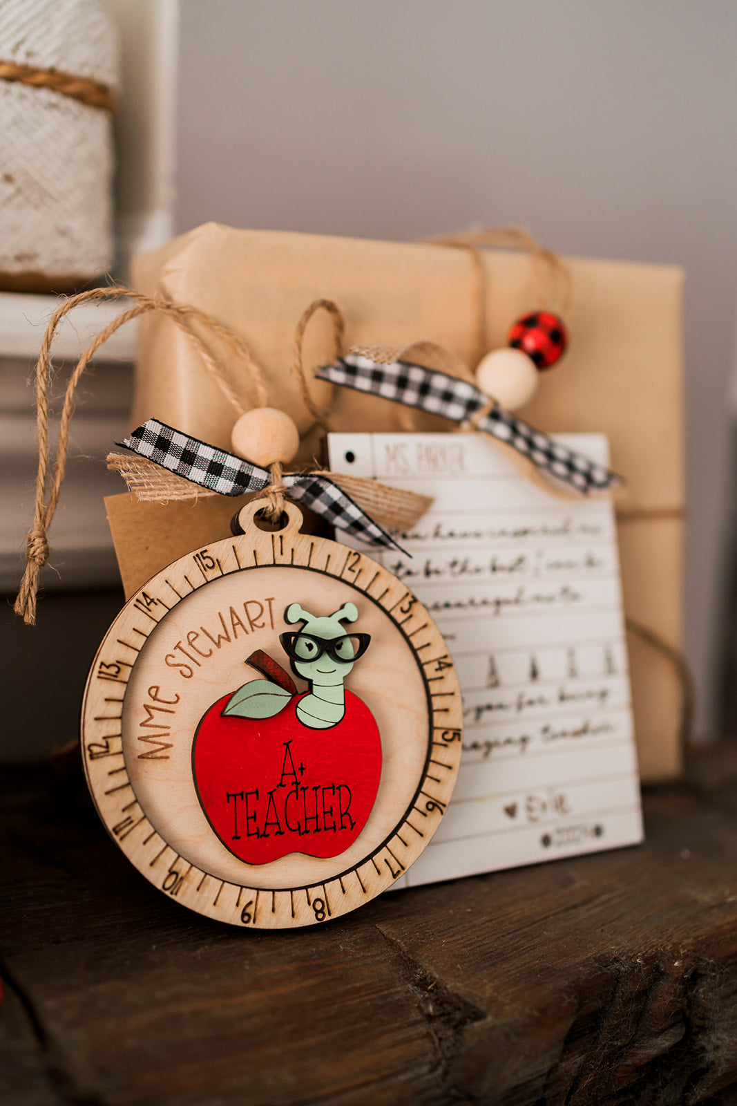 A+ Teacher Apple Personalized ornament
