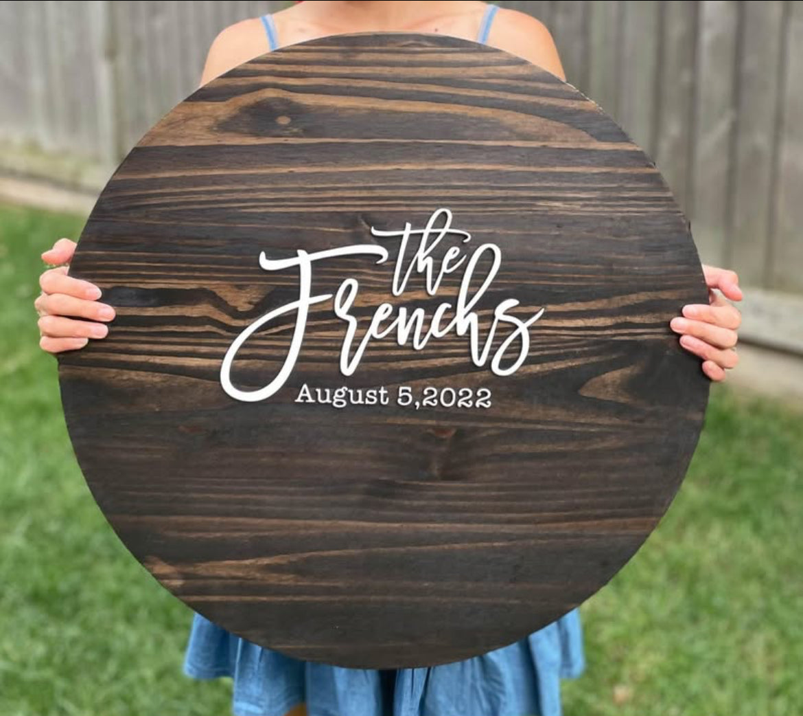 Wedding Guest Book Alternative Wood Round