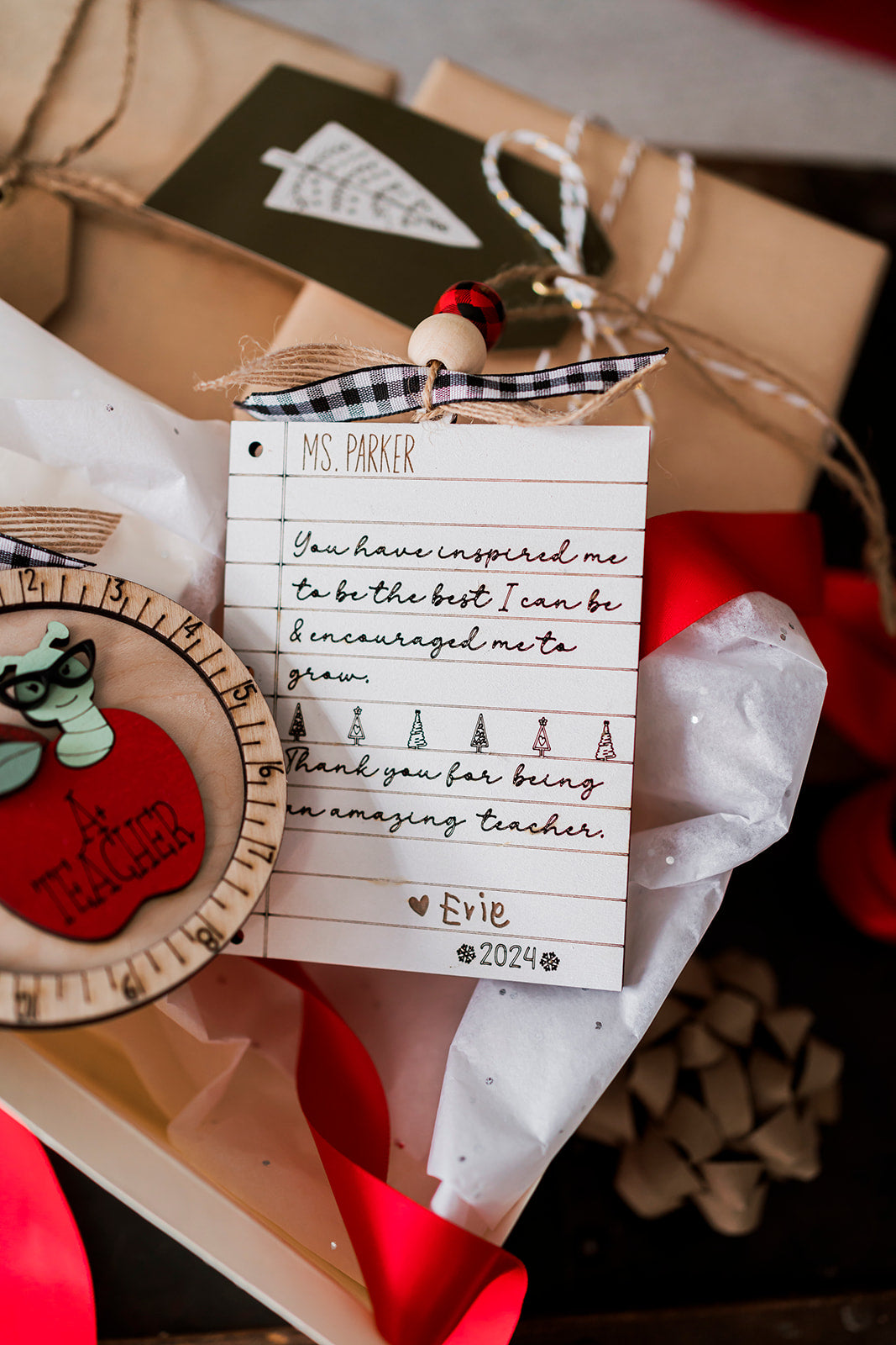 A+ Teacher Apple Personalized ornament