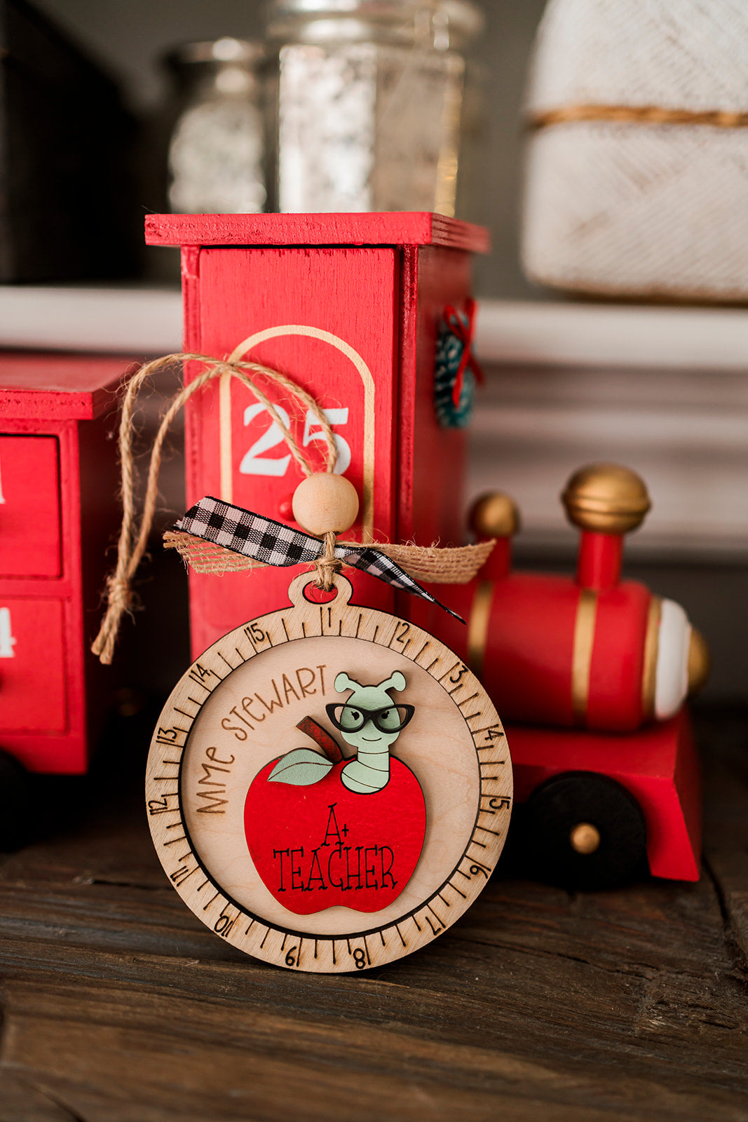 A+ Teacher Apple Personalized ornament