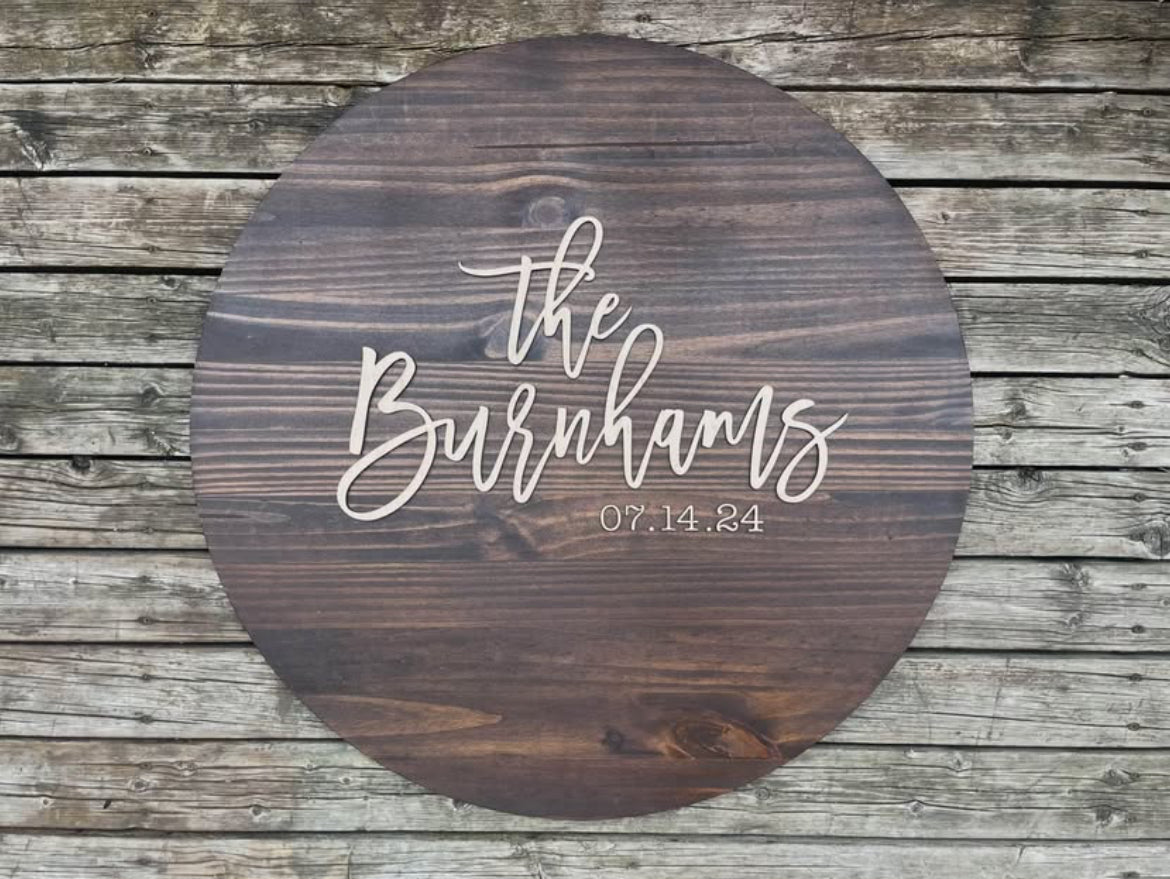 Wedding Guest Book Alternative Wood Round