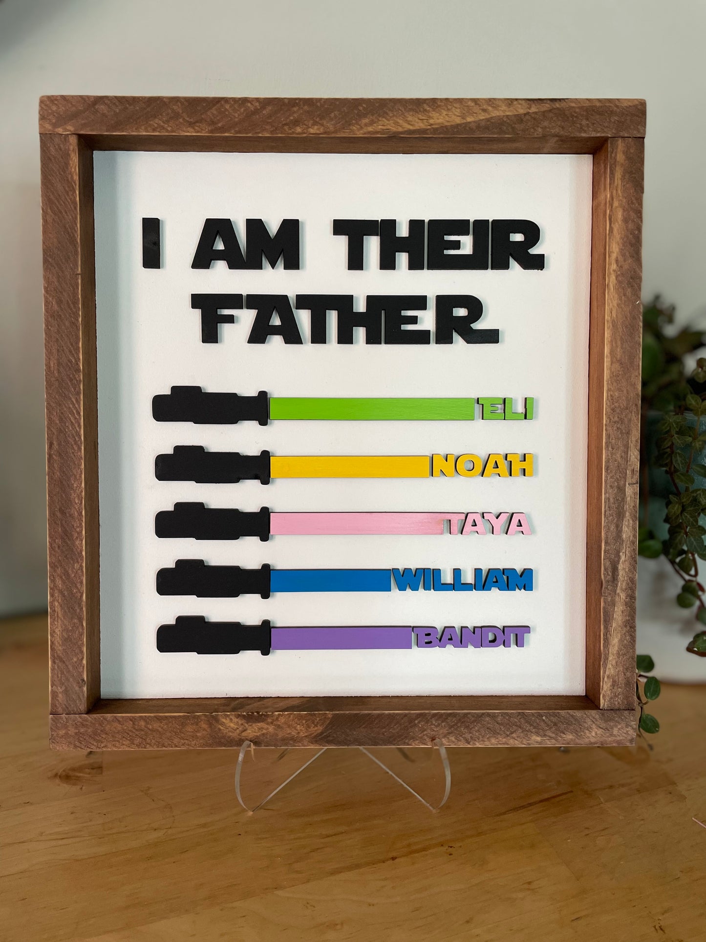 I am their Father/Lightsaber custom name sign