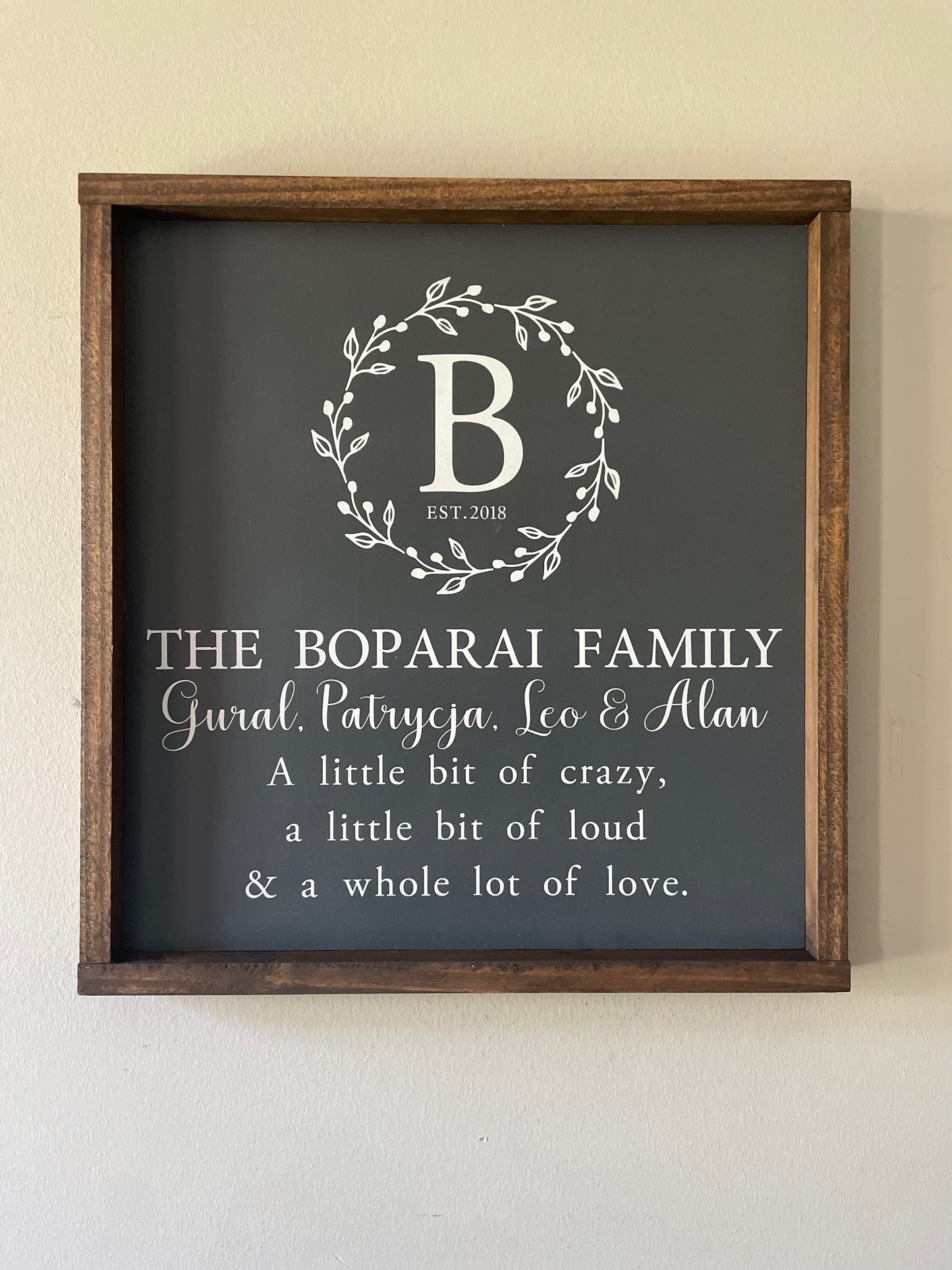 Family Monogram sign