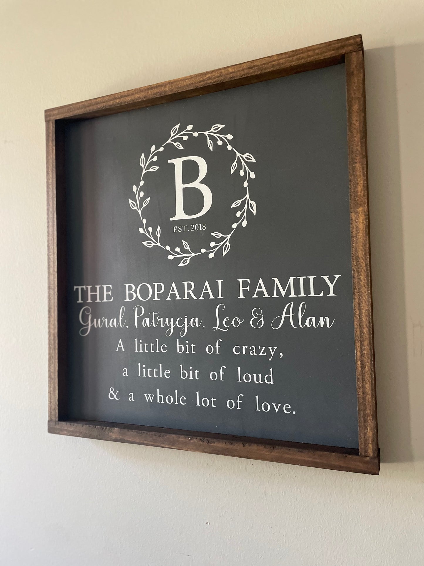 Family Monogram sign