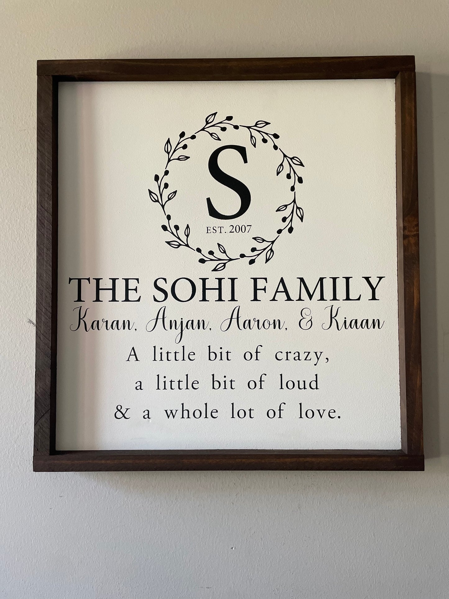Family Monogram sign