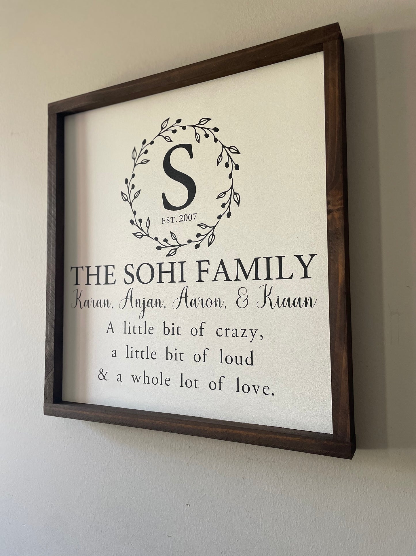 Family Monogram sign