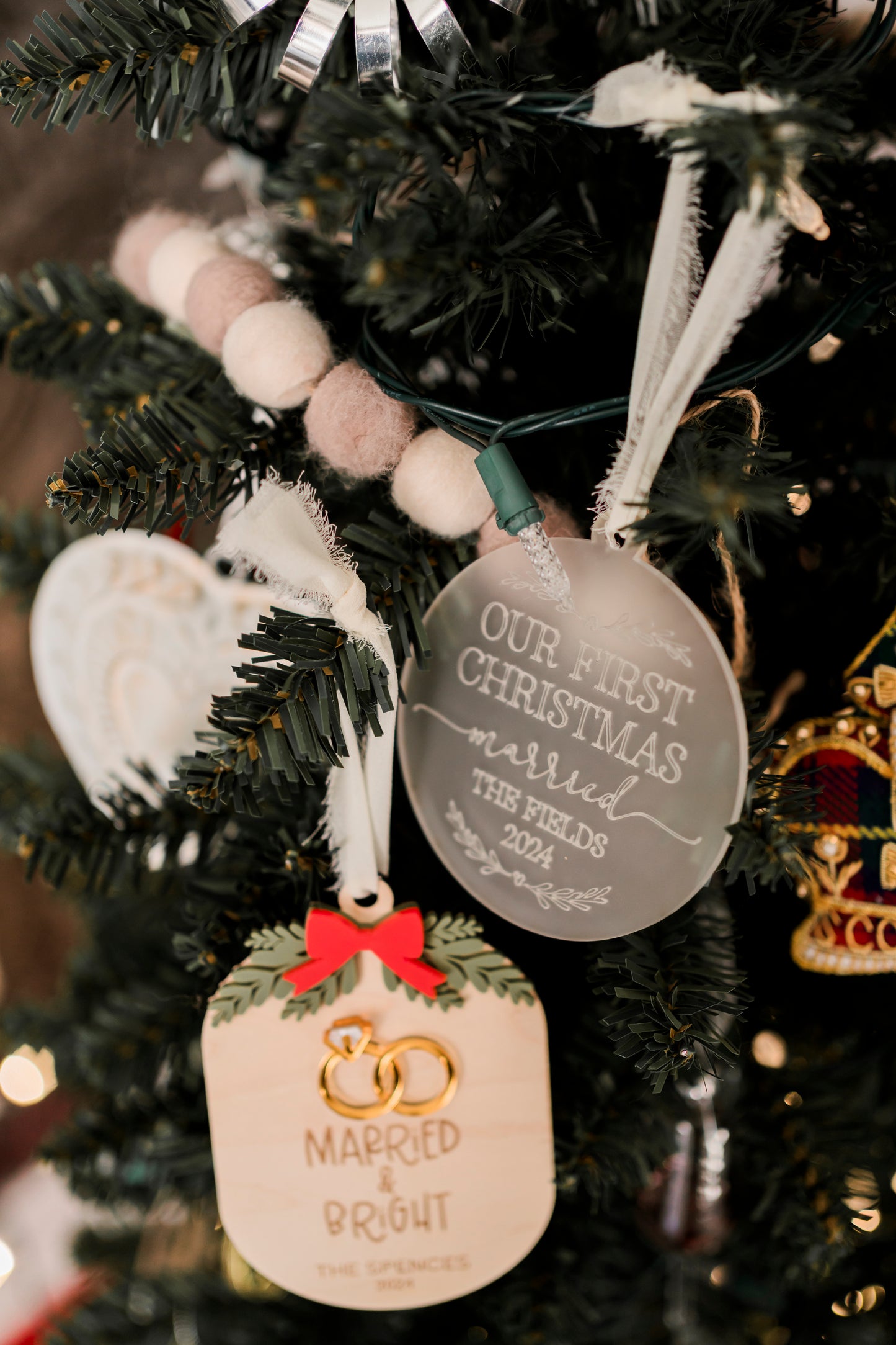 Married and Bright-First Christmas Married/First Christmas Engaged Ornaments