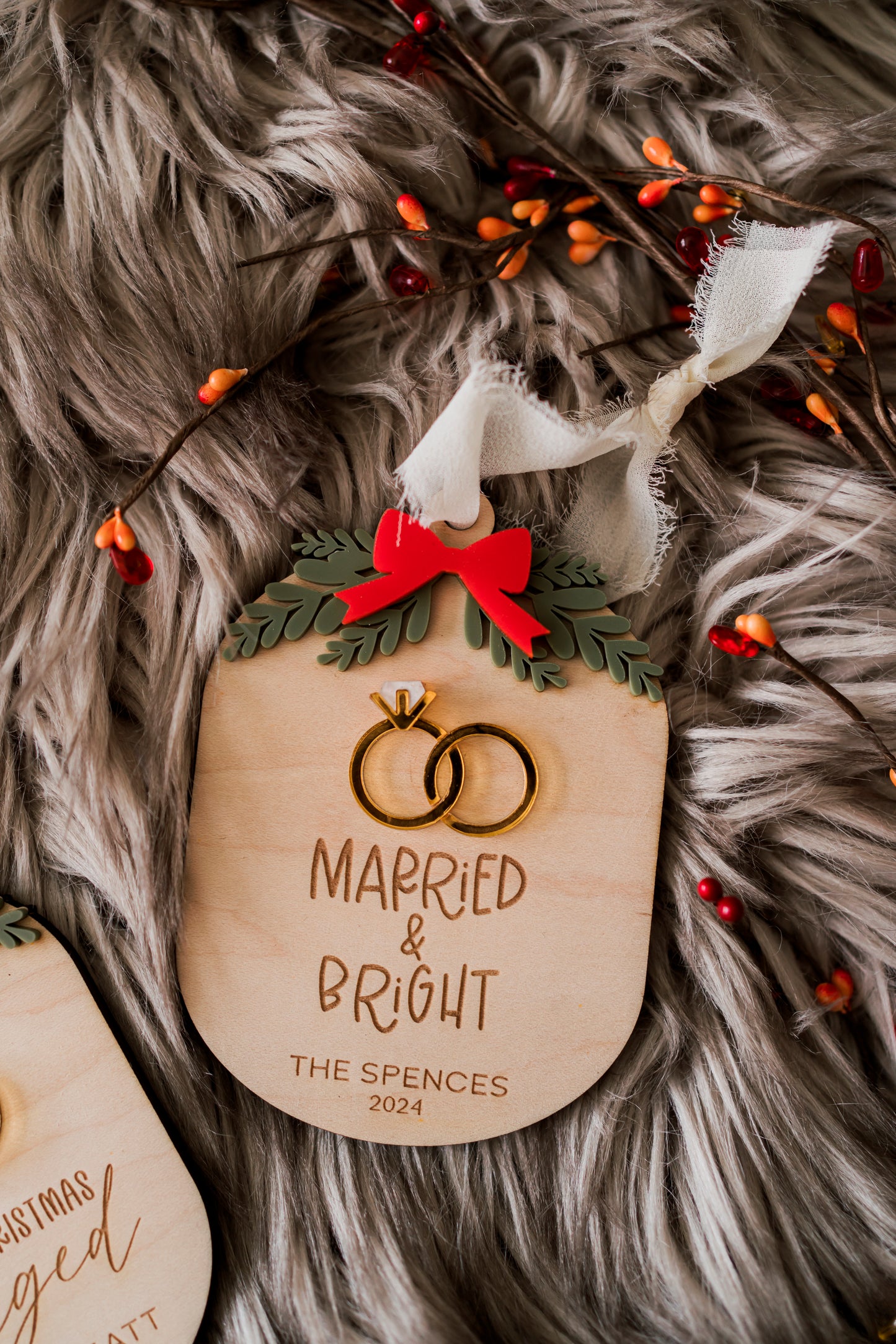 Married and Bright-First Christmas Married/First Christmas Engaged Ornaments