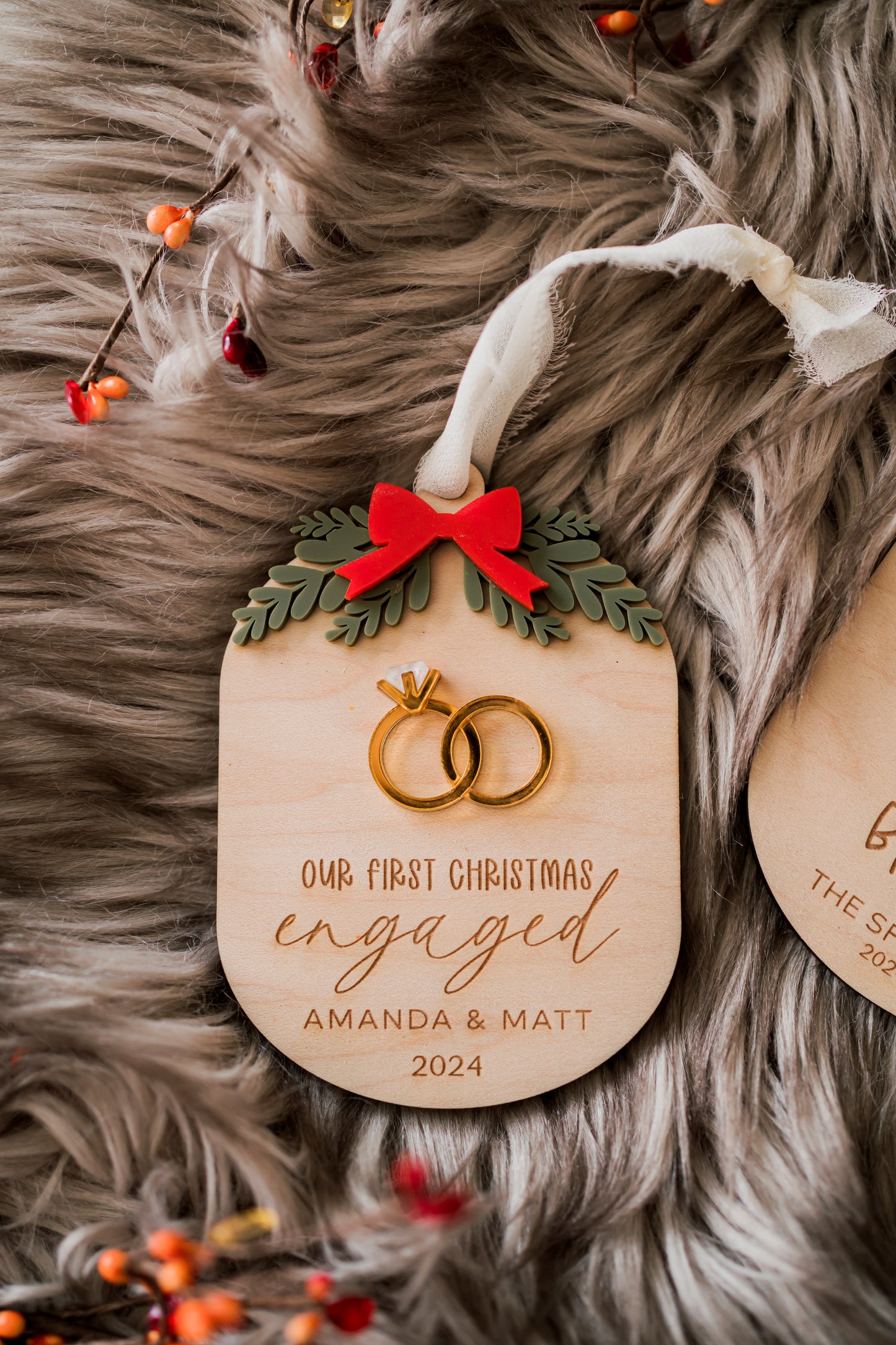 Married and Bright-First Christmas Married/First Christmas Engaged Ornaments