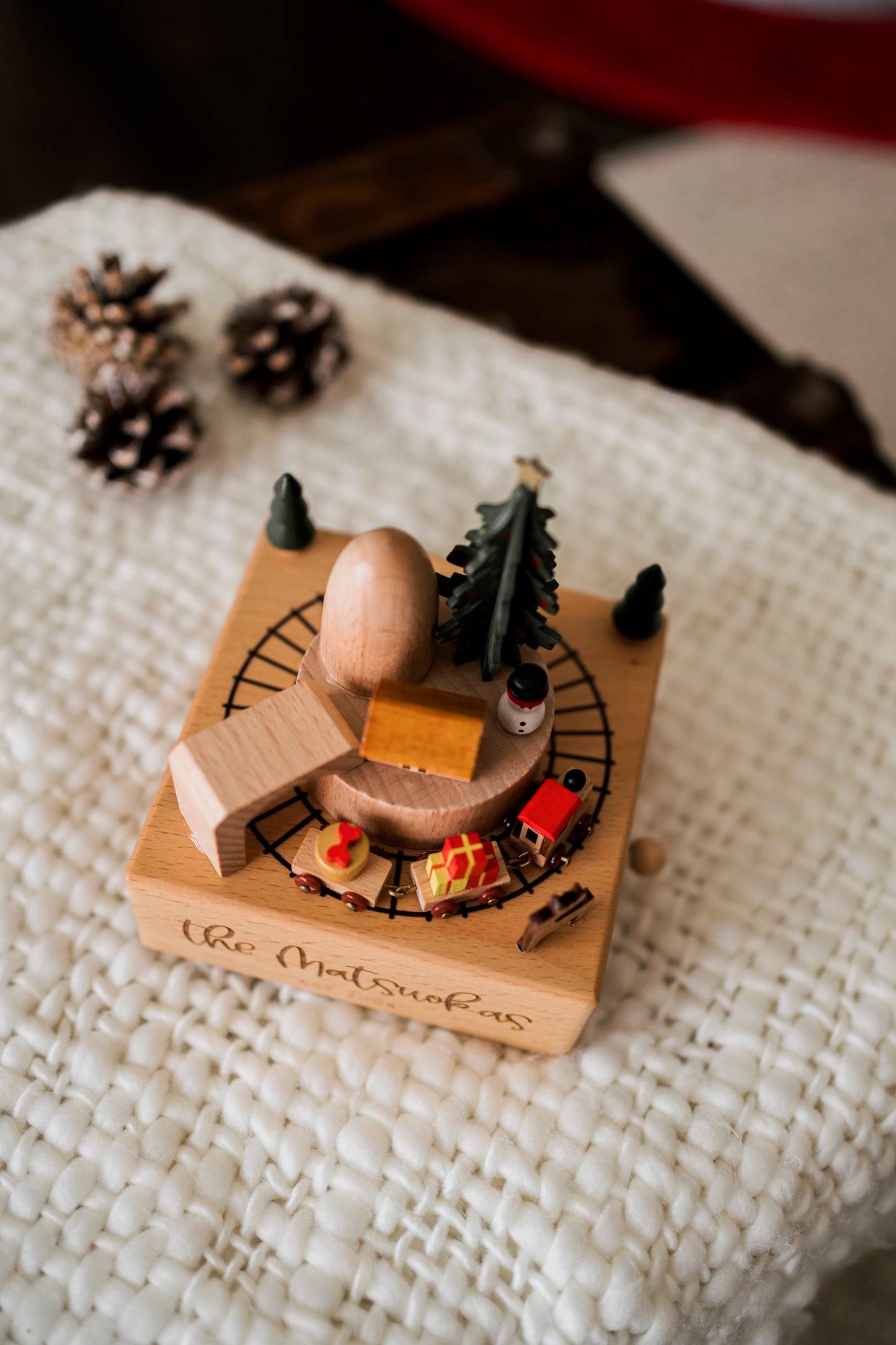 Personalized Engraved Rotating Train Music Box