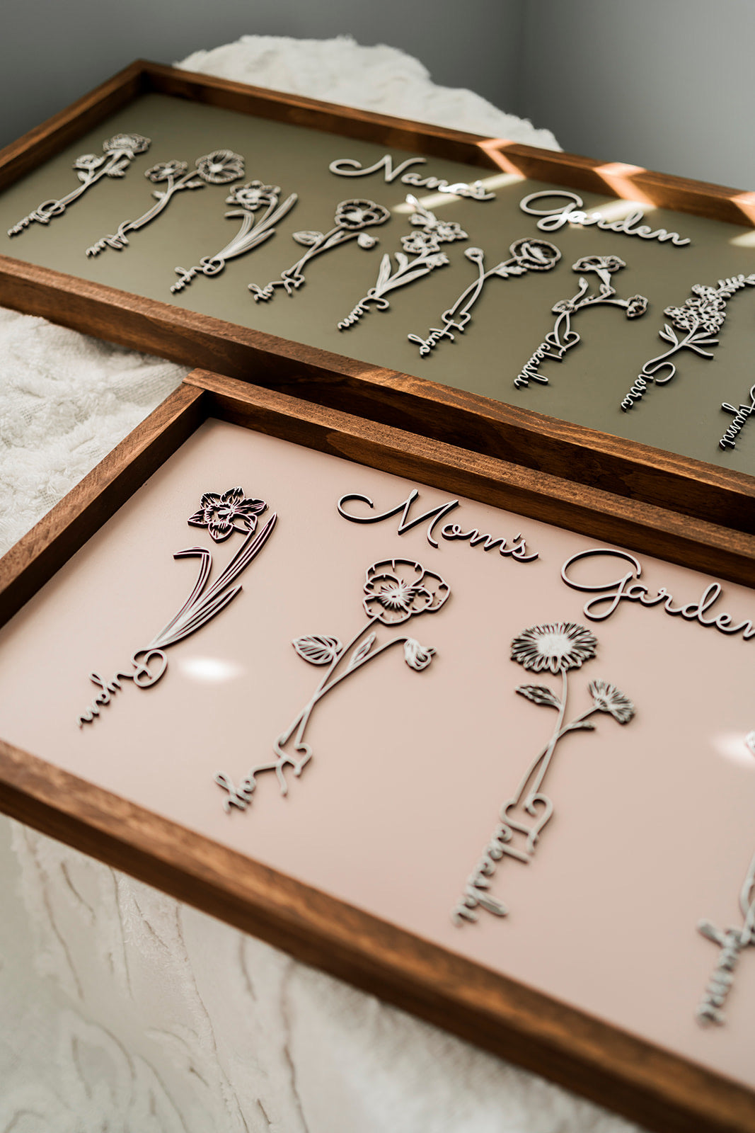 Grandma's Garden/Mom's Garden Framed sign with Name and Birthflower
