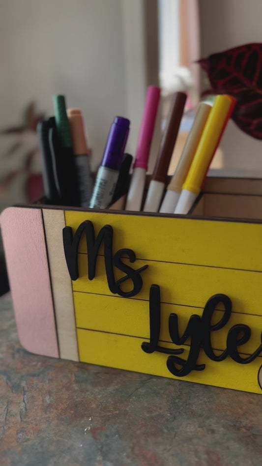 Personalized Teacher Pencil Crate/Organizer