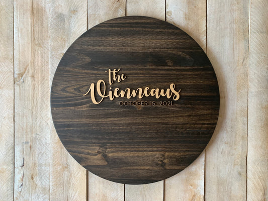Wedding Guest Book Alternative Wood Round