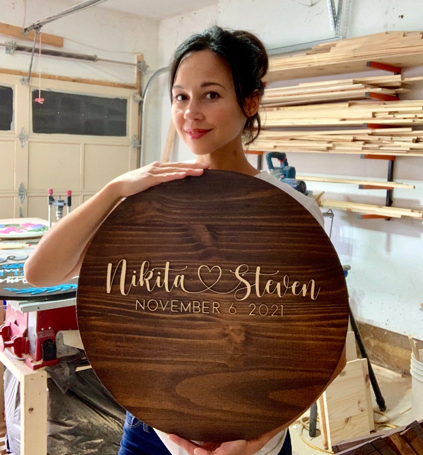 Wedding Guest Book Alternative Wood Round
