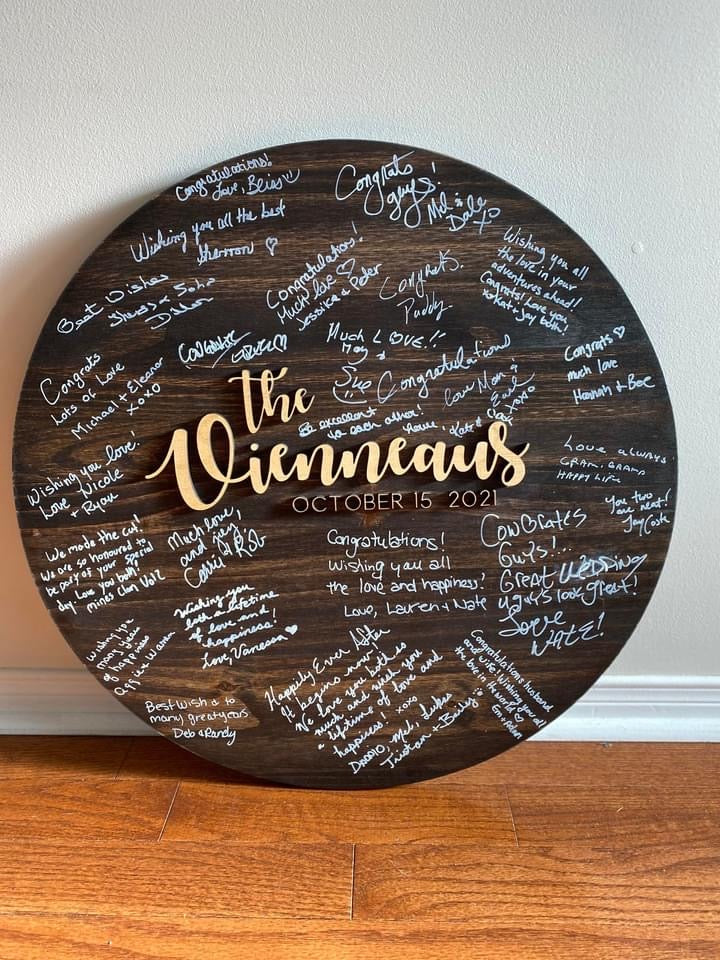 Wedding Guest Book Alternative Wood Round