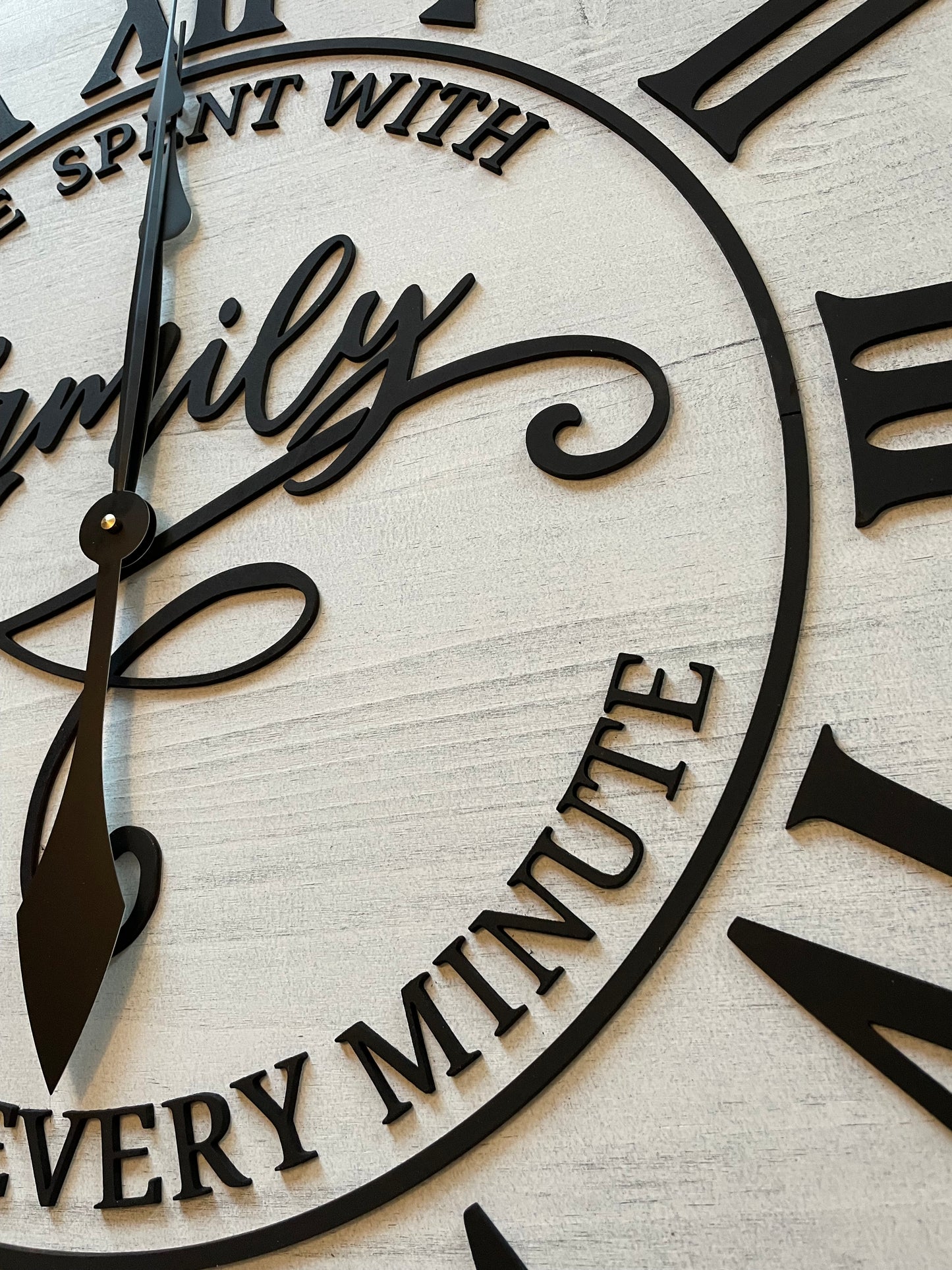"Time Spent with Family is worth Every Minute" 3D Wood Clock