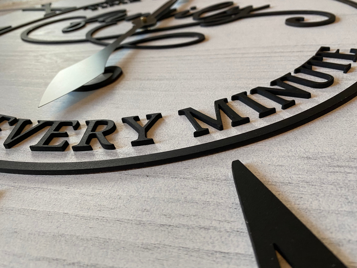 "Time Spent with Family is worth Every Minute" 3D Wood Clock