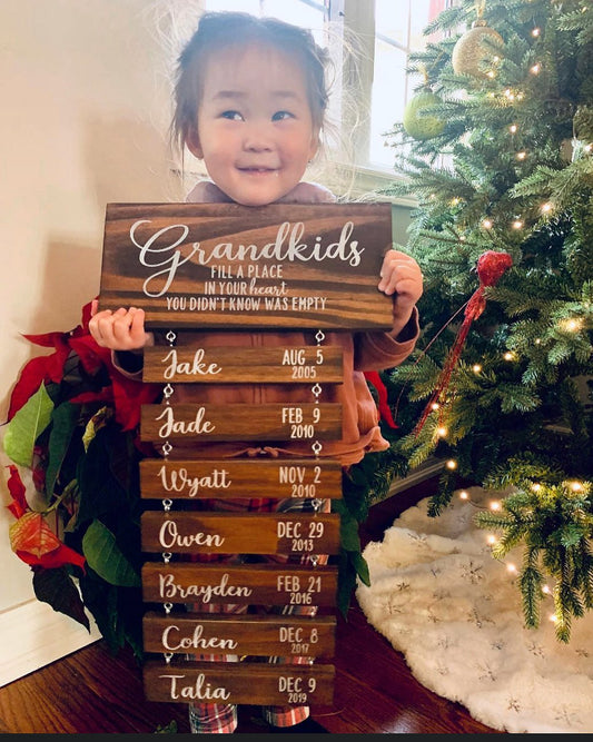 Grandkids Custom Name Wood plaques