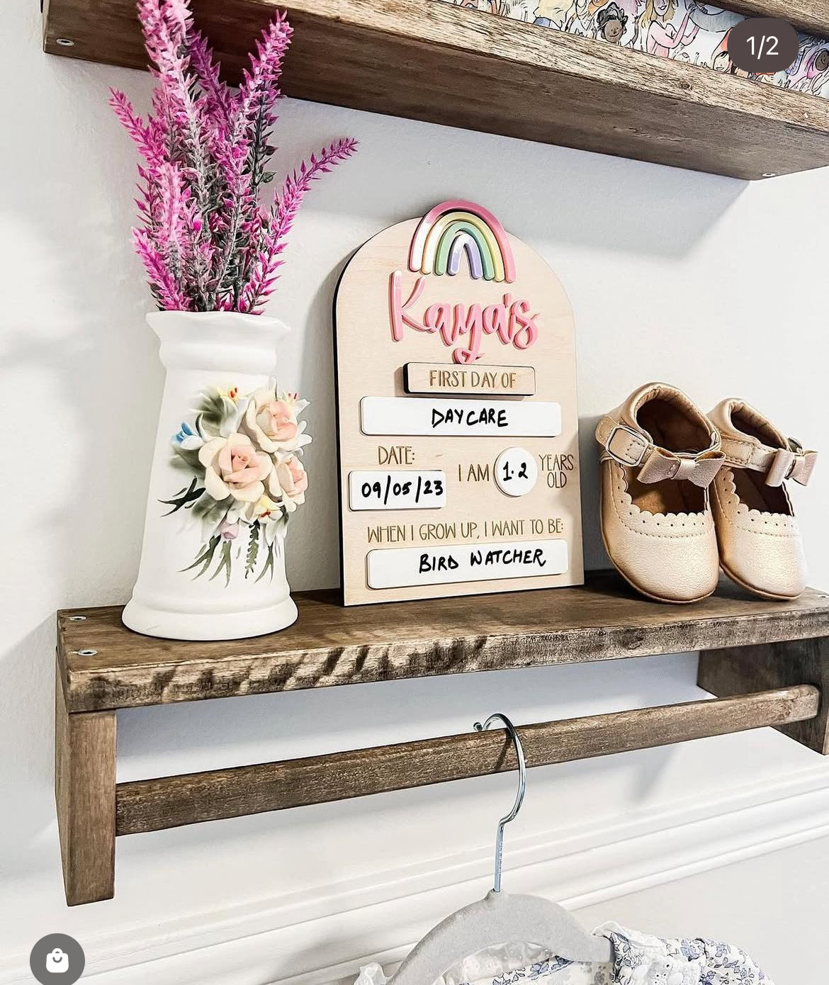 Personalized First Day of School Erasable Wood Plaque