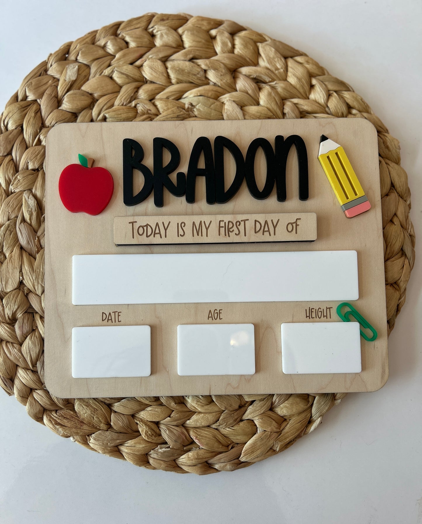 First/Last of Day of School-Apple, Pencil Theme