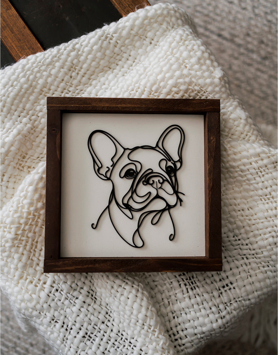 Dog Line Art Framed Sign