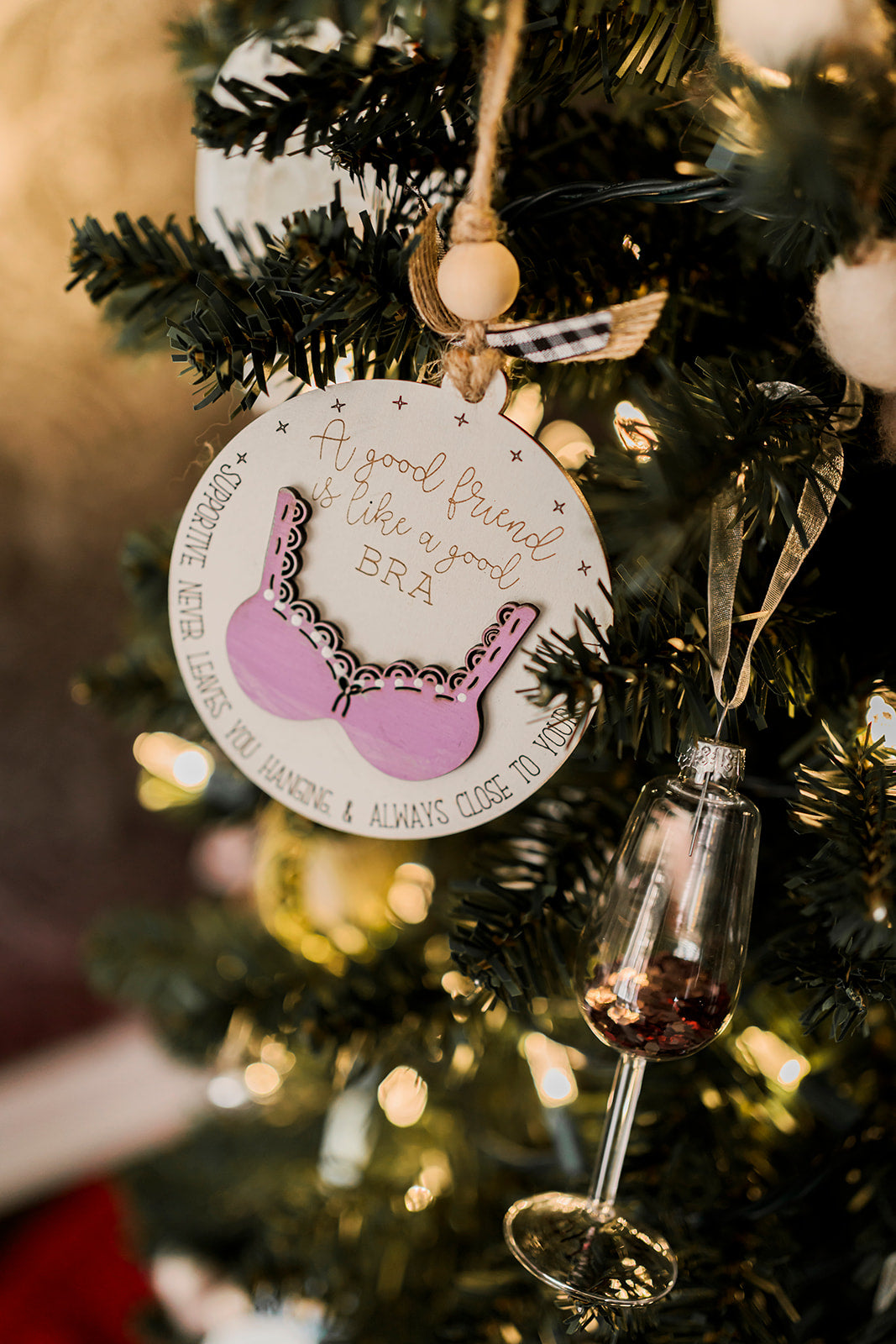 Good Friends are like a Bra Ornament