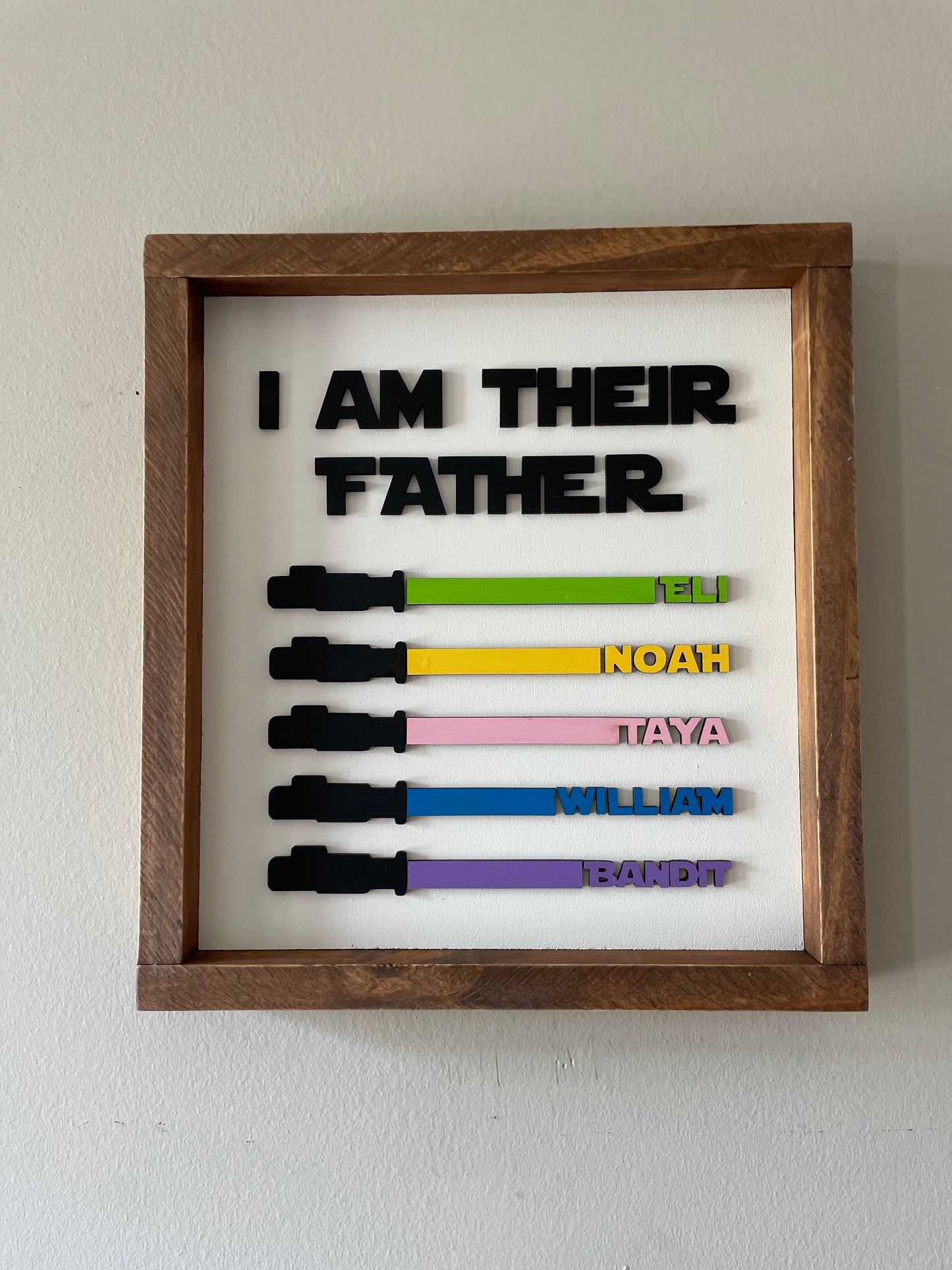 I am their Father/Lightsaber custom name sign
