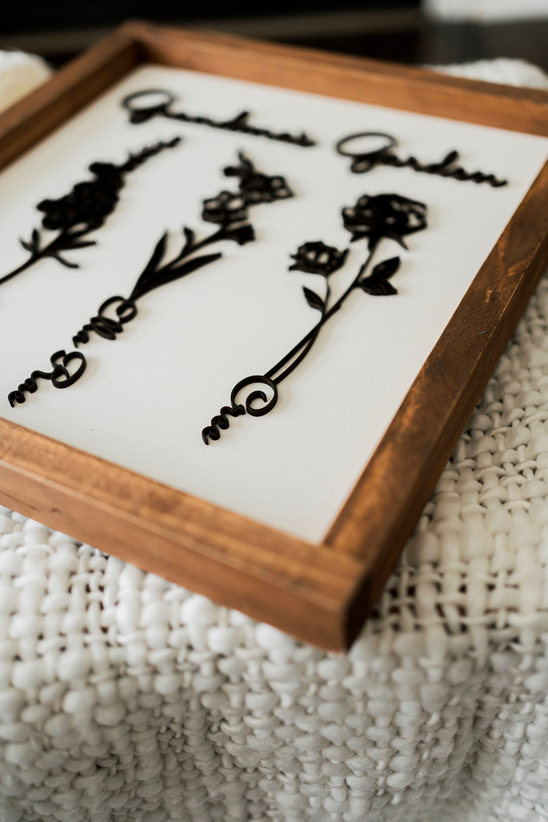 Grandma's Garden/Mom's Garden Framed sign with Name and Birthflower