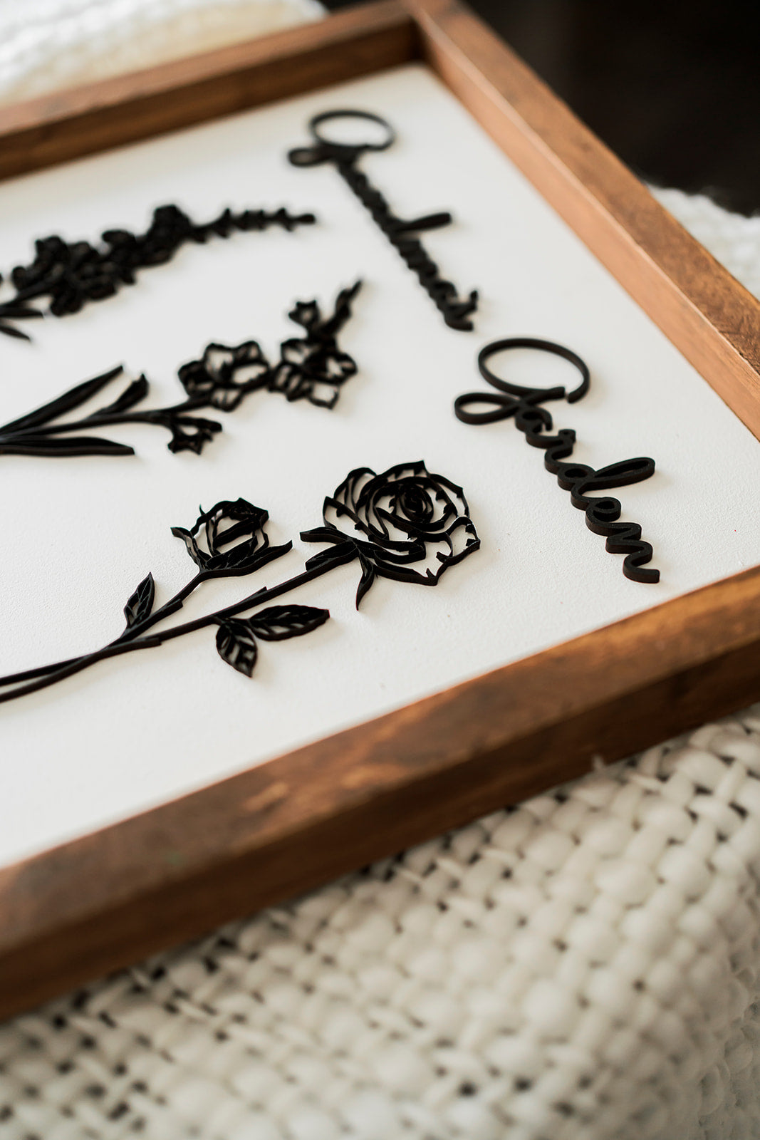 Grandma's Garden/Mom's Garden Framed sign with Name and Birthflower