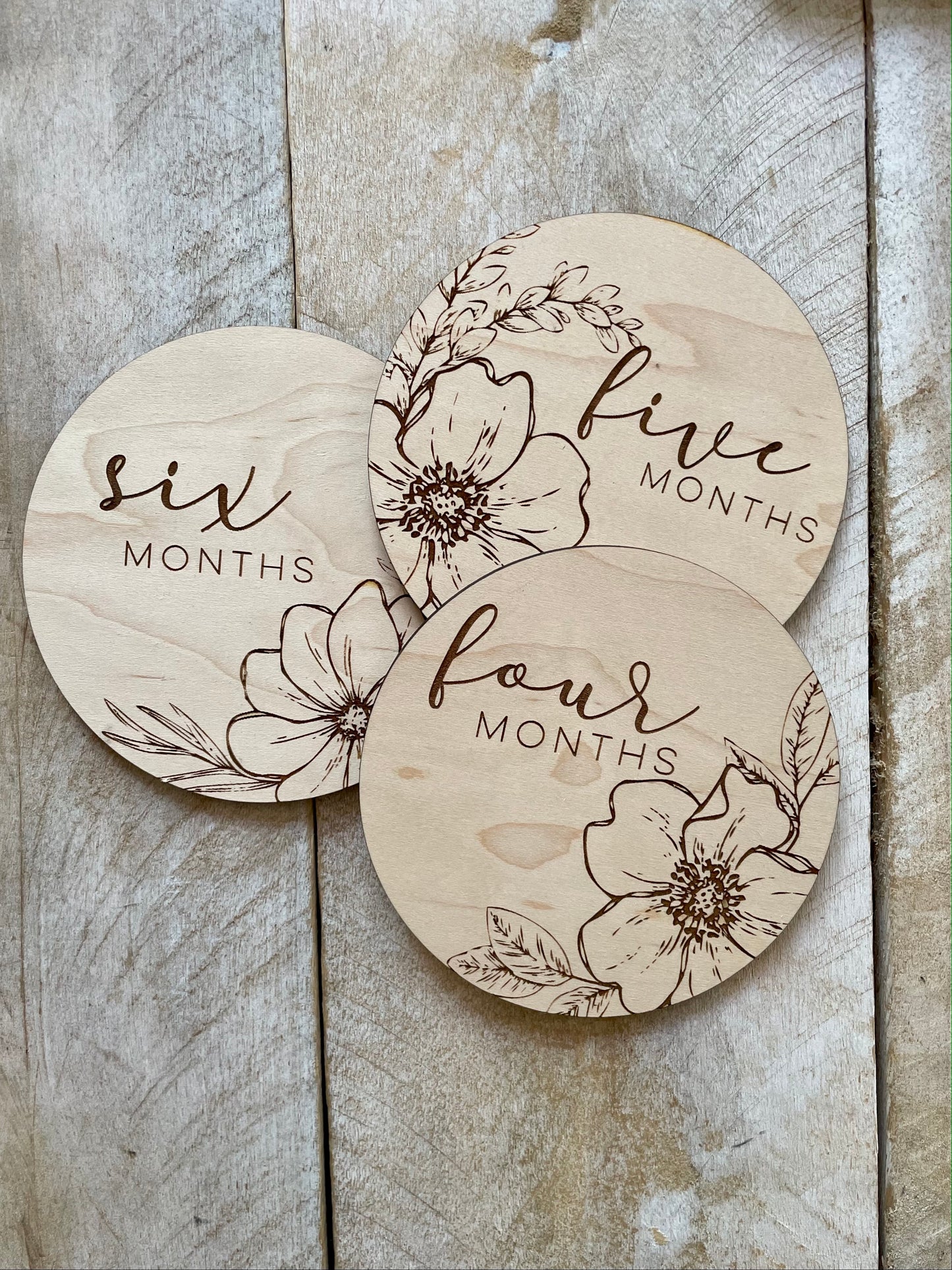 Wooden Monthly Milestone Discs