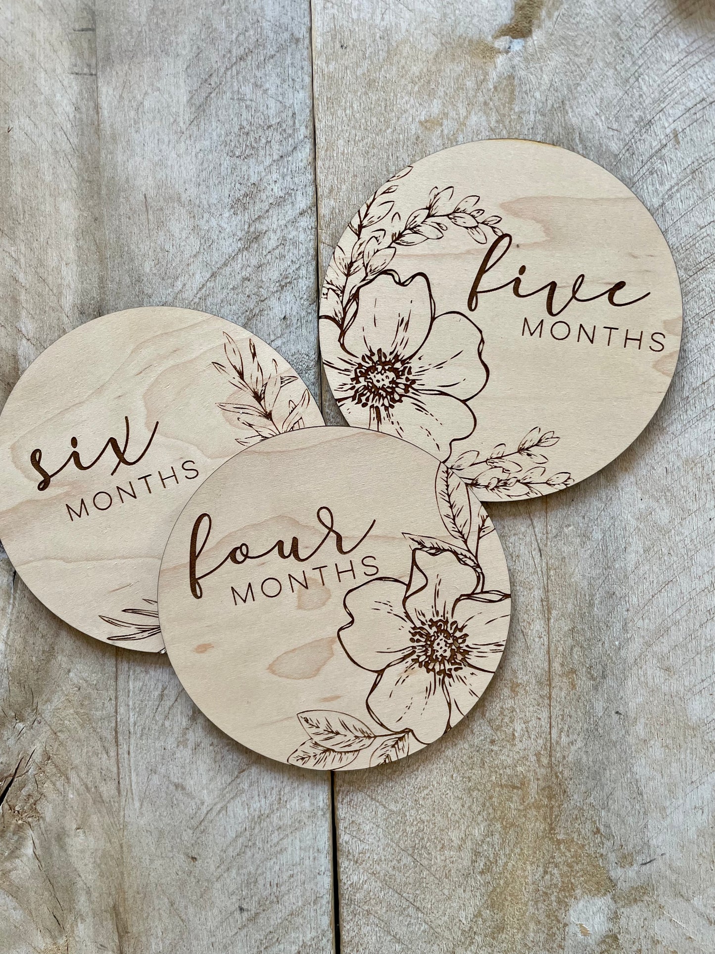 Wooden Monthly Milestone Discs