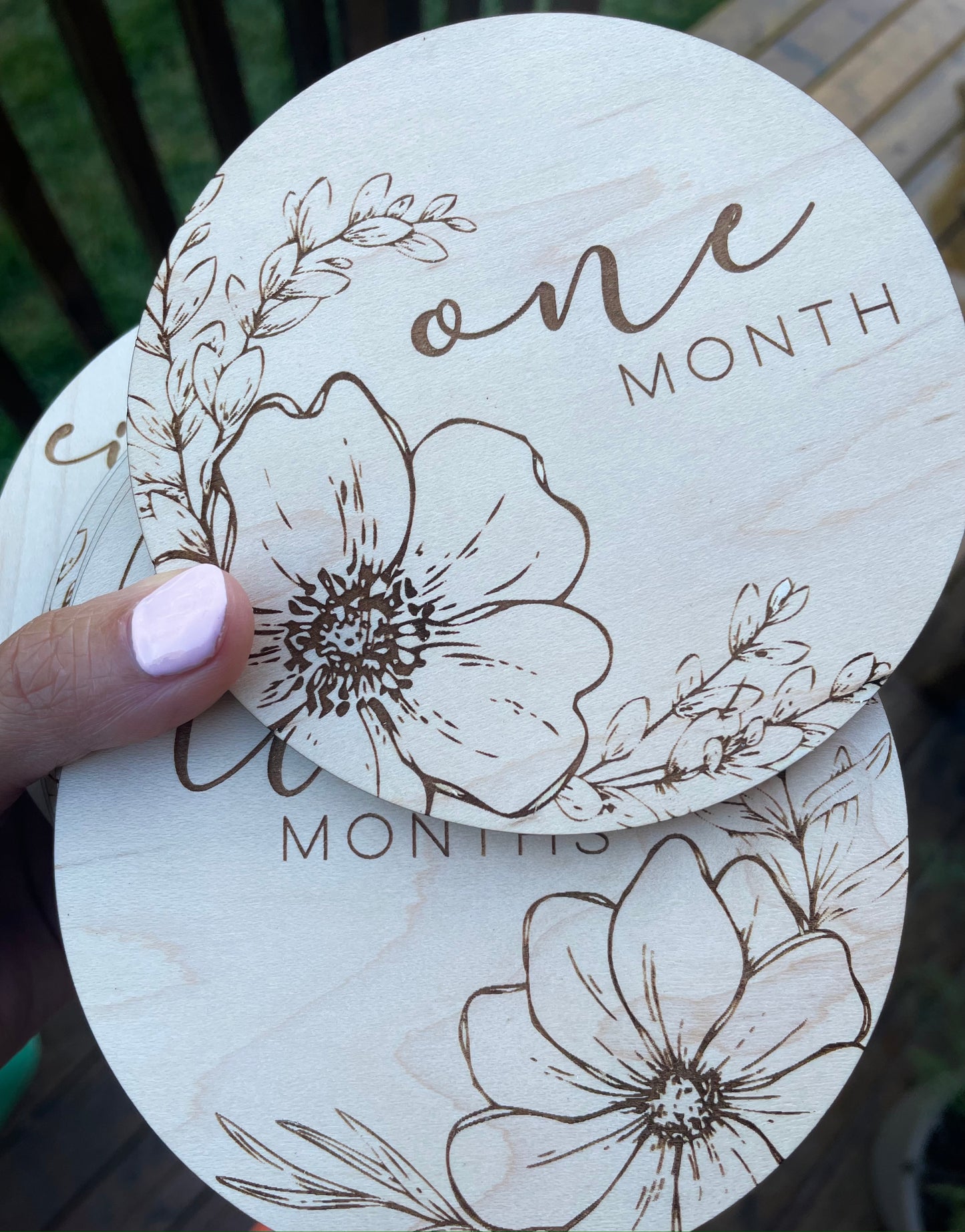 Wooden Monthly Milestone Discs